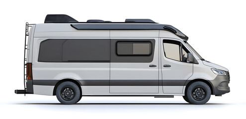 Luxury White Custom Van with Sporty Design and Black Alloy Wheels