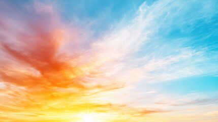 Obraz premium A colorful sunset with clouds in the sky