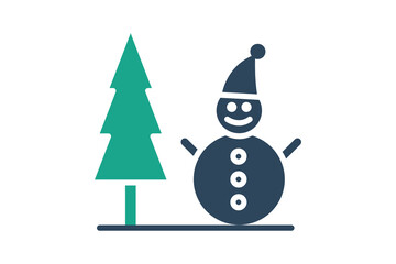 Winter icon. solid icon style. icon related to holiday, time and date. time elements vector illustration