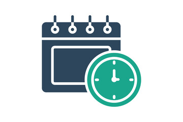 Schedule icon. solid icon style. icon related to time and date. time elements vector illustration
