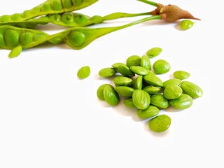 Petai isolated on white background 
