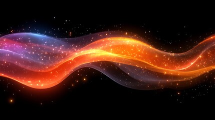 Obraz premium Luminous Wave Abstract Art with Sparkling Lights