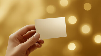 Obraz premium A hand holding a blank card