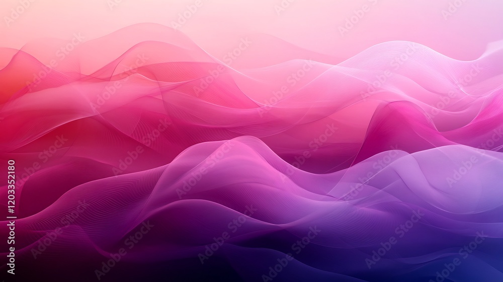 Poster smooth gradient background transitioning from soft pink to deep burgundy featuring elegant purple wa