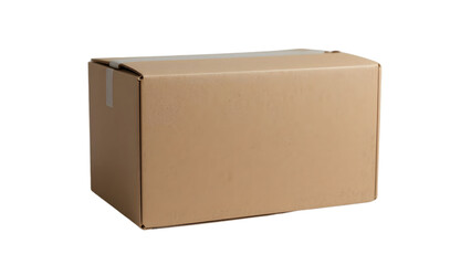 Minimalist Cardboard Box on White Background