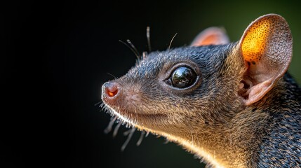 Fototapeta premium A close up of a small animal with a black background