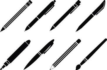 Pen Icon set.Pen Line Icon with Editable Stroke and Pixel Perfect.classic hand writing tool for calligraphy.Copywriting Related Vector, pen logo silhouette vector design template premium, sign up icon