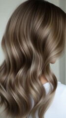 Fototapeta premium Elegant hair color banner showcasing neutral tones, from warm beige blondes to rich brunette hues, clean and minimal design.
