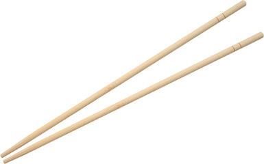 wooden chopsticks isolated on white background