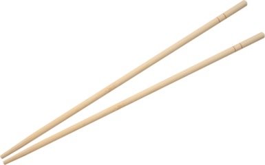 wooden chopsticks isolated on white background