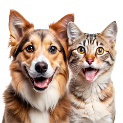 Happy Dog and Cat Friends Adorable Pets Together Best Friends Fluffy Animals art love cute doggy    