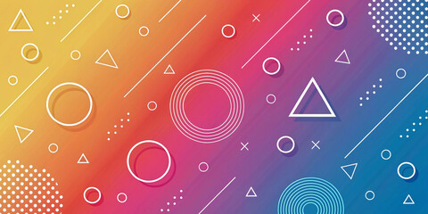 Geomatics gradient background with multi shapes 