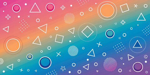 Geomatics gradient background with multi shapes 