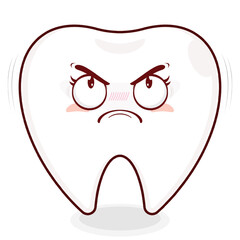 tooth angry face cartoon cute