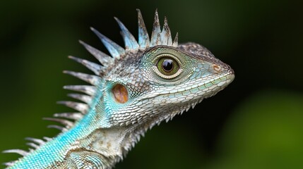 Fototapeta premium A close up of a lizard with spikes on its head