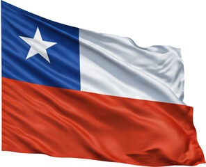 Fototapeta premium waving flag of Chile, national symbol
