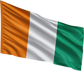 Obraz premium waving flag of Ivory Coast, national symbol