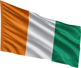 waving flag of Ivory Coast, national symbol