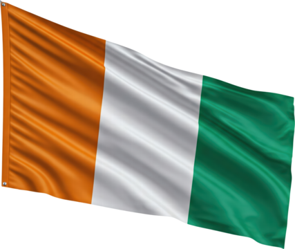 waving flag of Ivory Coast, national symbol