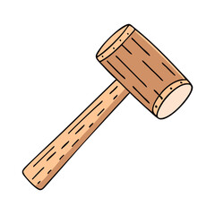 wooden hammer mallet icon, wooden hammer mallet vector illustration-simple illustration of wooden hammer mallet, perfect for wooden hammer mallet logos and icons