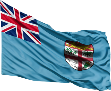 waving flag of Fiji, national symbol - Powered by Adobe