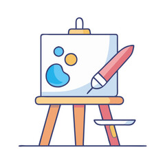 artist s easel icon, artist s easel vector illustration-simple illustration of artist s easel, perfect for artist s easel logos and icons