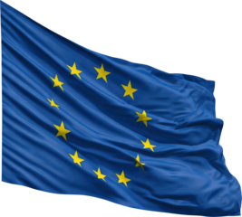 Waving flag of Europe, international symbol