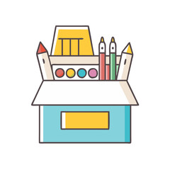 Obraz premium art supply box icon, art supply box vector illustration-simple illustration of art supply box, perfect for art supply box logos and icons