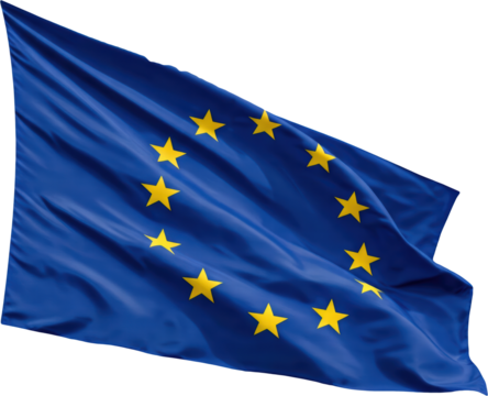 Waving flag of euro, international symbol
