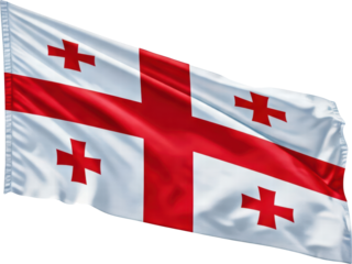Waving flag of Gerogia, national symbol