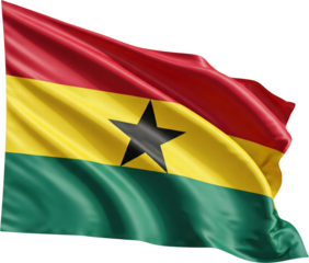 Waving flag of Ghana, national symbol