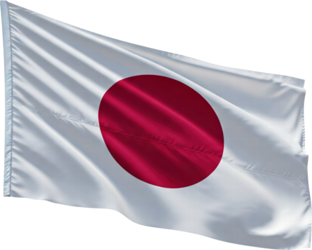 Waving flag of Japan, national symbol