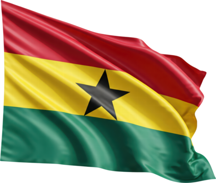 Waving flag of Ghana, national symbol