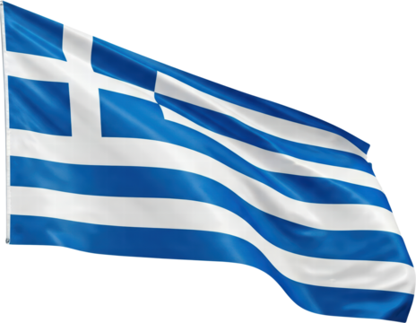 Waving flag of Greece, national symbol - Powered by Adobe