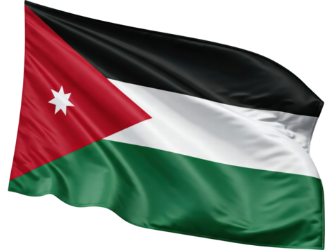 Waving flag of Jordan, national symbol