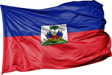 Fototapeta premium Waving flag of Haiti, national symbol