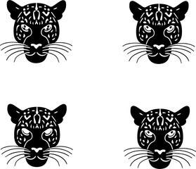 Obraz premium Jaguar silhouette design graphic art creative space visual impact, isolate white background