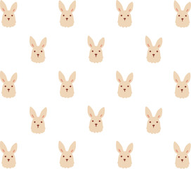 Fototapeta premium Charming rabbit silhouette patterns cute design playful, isolate white background