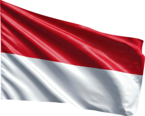 Waving flag of Indonesia, national symbol