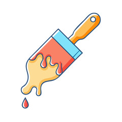 paintbrush dipped in paint icon, paintbrush dipped in paint vector illustration-simple illustration of paintbrush dipped in paint, perfect for paintbrush dipped in paint logos and icons