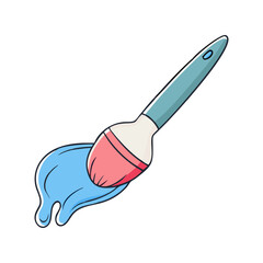 paintbrush with acrylics icon, paintbrush with acrylics vector illustration-simple illustration of paintbrush with acrylics, perfect for paintbrush with acrylics logos and icons