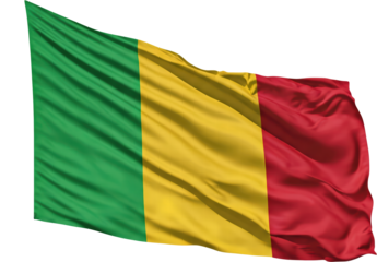 Waving flag of Mali, national symbol