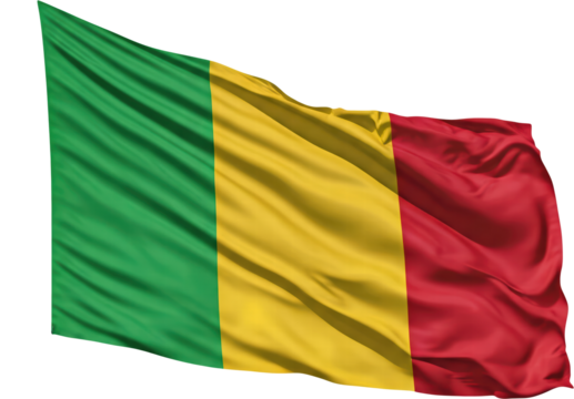 Waving flag of Mali, national symbol