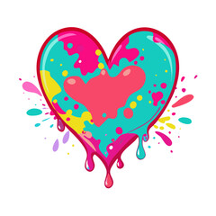 paint splatter heart icon, paint splatter heart vector illustration-simple illustration of paint splatter heart, perfect for paint splatter heart logos and icons