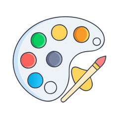 palette with paint colors icon, palette with paint colors vector illustration-simple illustration of palette with paint colors, perfect for palette with paint colors logos and icons