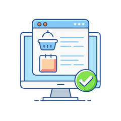 online order confirmation icon, online order confirmation vector illustration-simple illustration of online order confirmation, perfect for online order confirmation logos and icons