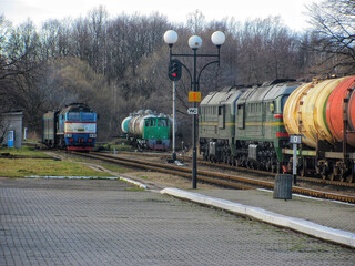 Old trains rusting in a forgotten railway siding