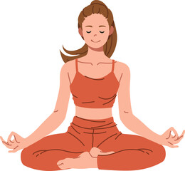 Woman in sportswear doing yoga illustration