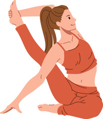 Woman in sportswear doing yoga illustration
