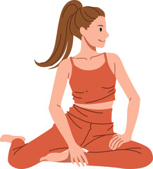 Woman in sportswear doing yoga illustration